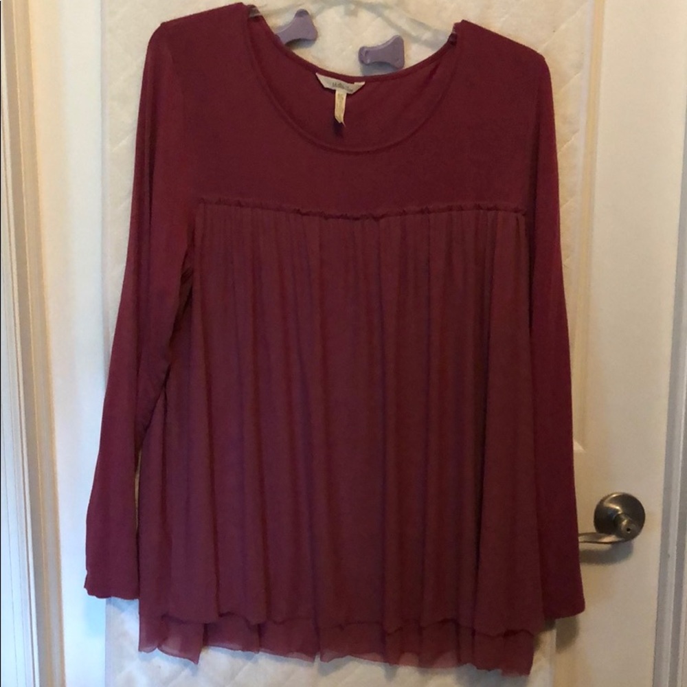 Matilda Jane Woman Ladies Mauve LS Shirt Top XXL